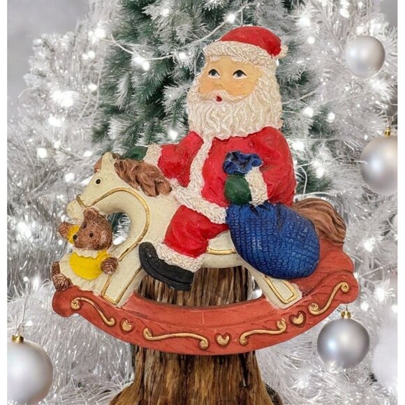 Vintage Santa Claus On Rocking Horse Christmas Refrigerator Magnet - Picture 1 of 6